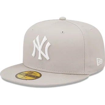 flad-beige-fitted-kasket-59fifty-league-essential-fra-new-york-yankees-mlb-af-new-era