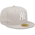 flad-beige-fitted-kasket-59fifty-league-essential-fra-new-york-yankees-mlb-af-new-era