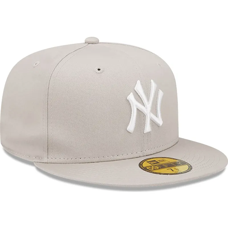 flad-beige-fitted-kasket-59fifty-league-essential-fra-new-york-yankees-mlb-af-new-era
