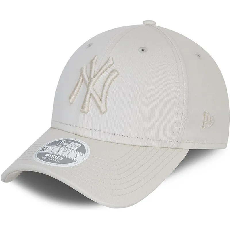 gra-justerbar-buet-kasket-med-grat-logo-til-kvinder-9forty-tonal-fra-new-york-yankees-mlb-fra-new-era
