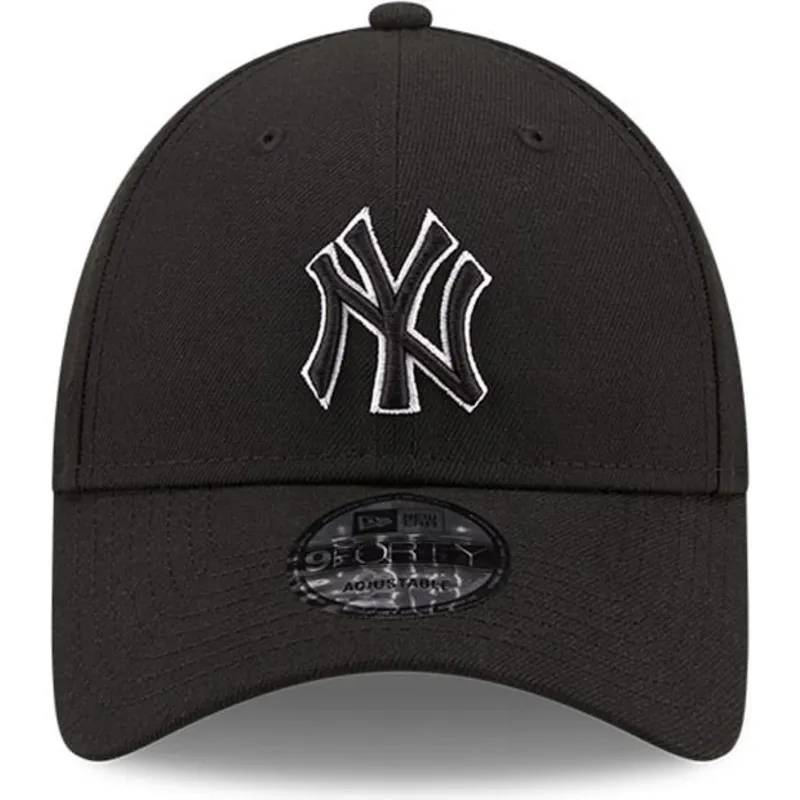 sort-justerbar-curved-kasket-med-sort-logo-9forty-pop-outline-fra-new-york-yankees-mlb-fra-new-era