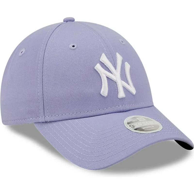 justerbar-violet-buet-kasket-til-kvinder-9forty-league-essential-fra-new-york-yankees-mlb-fra-new-era
