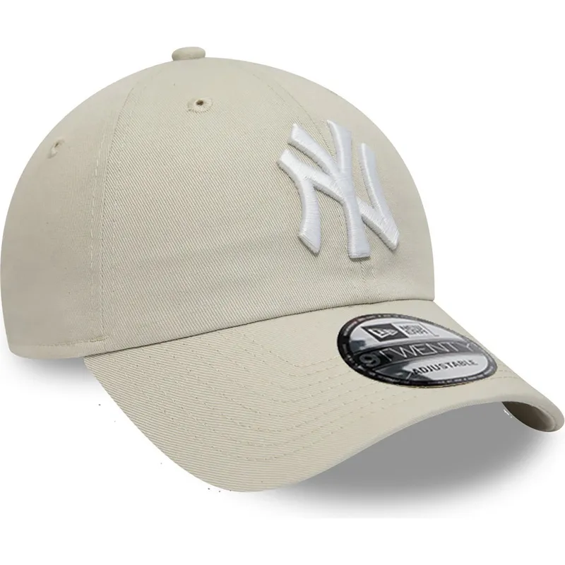 buet-beige-justerbar-kasket-9twenty-league-essential-fra-new-york-yankees-mlb-fra-new-era