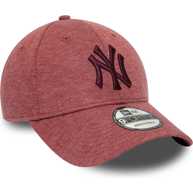 kasketter-buet-rod-justerbar-rem-granate-granate-9forty-jersey-essential-fra-new-york-yankees-mlb-af-new-era