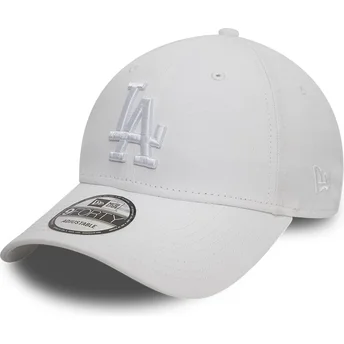 Hvid justerbar buet kasket med hvidt logo 9FORTY League Essential fra Los Angeles Dodgers MLB fra New Era