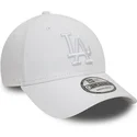 hvid-justerbar-curved-cap-med-hvidt-logo-9forty-league-essential-fra-los-angeles-dodgers-mlb-fra-new-era