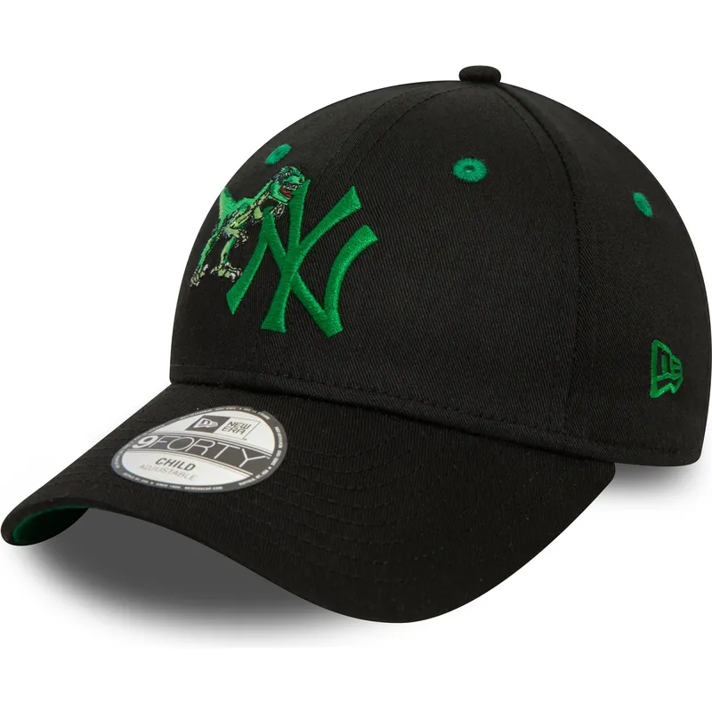 kasketter-buet-sort-justerbar-rem-til-barn-9forty-graphic-dinosaurio-fra-new-york-yankees-mlb-af-new-era