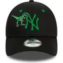 new-era-new-york-yankees-mlb-9forty-graphic-dinosaur-justerbar-sort-bornekasket-med-gron-logo