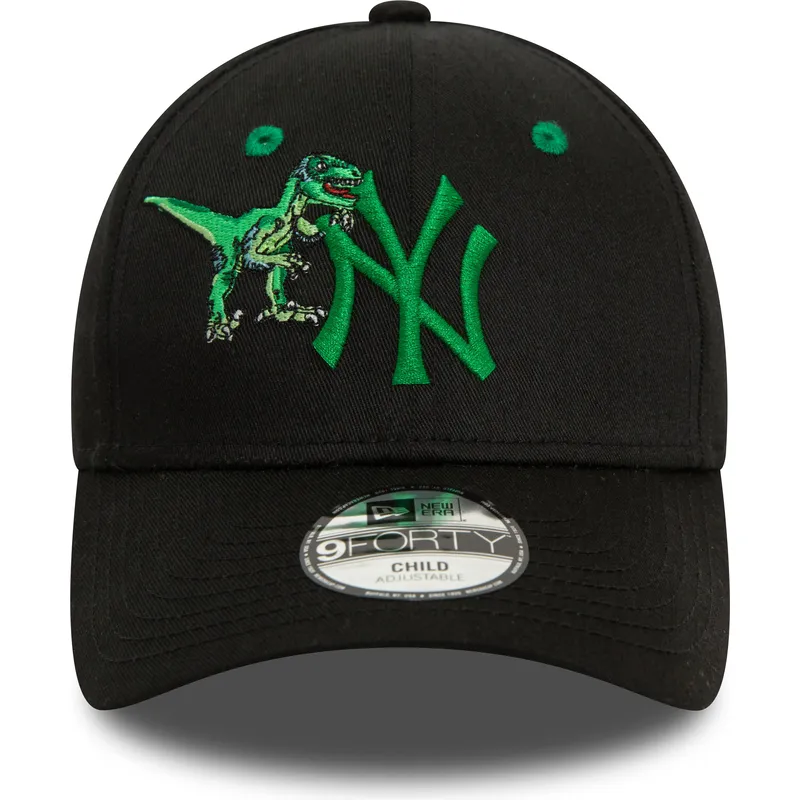 kasketter-buet-sort-justerbar-rem-til-barn-9forty-graphic-dinosaurio-fra-new-york-yankees-mlb-af-new-era
