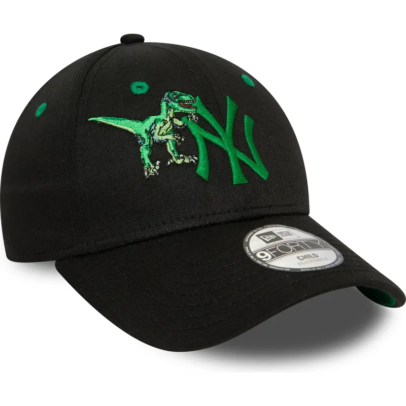 kasketter-buet-sort-justerbar-rem-til-barn-9forty-graphic-dinosaurio-fra-new-york-yankees-mlb-af-new-era