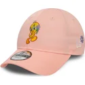 justerbar-lyserod-buet-kasket-til-drenge-9forty-med-tweety-looney-tunes-fra-new-era