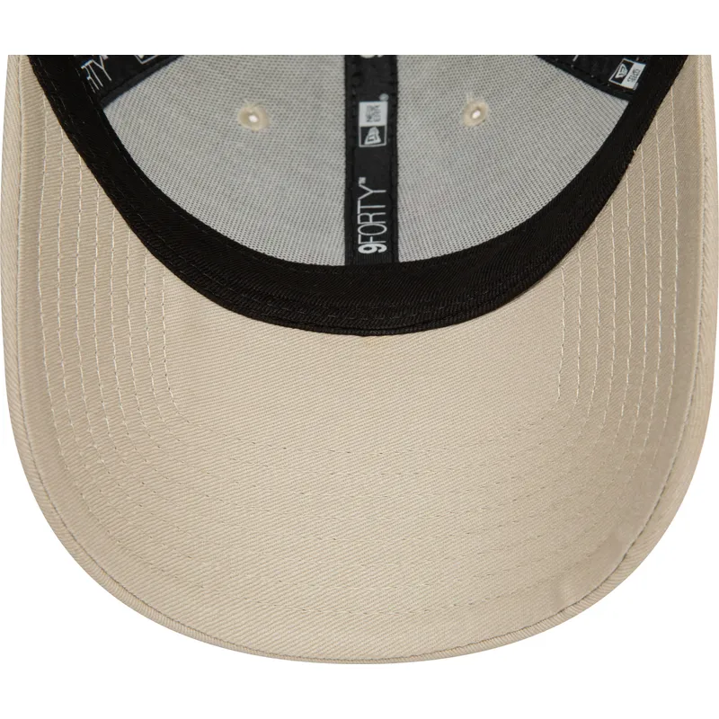 kasketter-buet-beige-justerbar-rem-rosa-9forty-league-essential-fra-los-angeles-dodgers-mlb-af-new-era