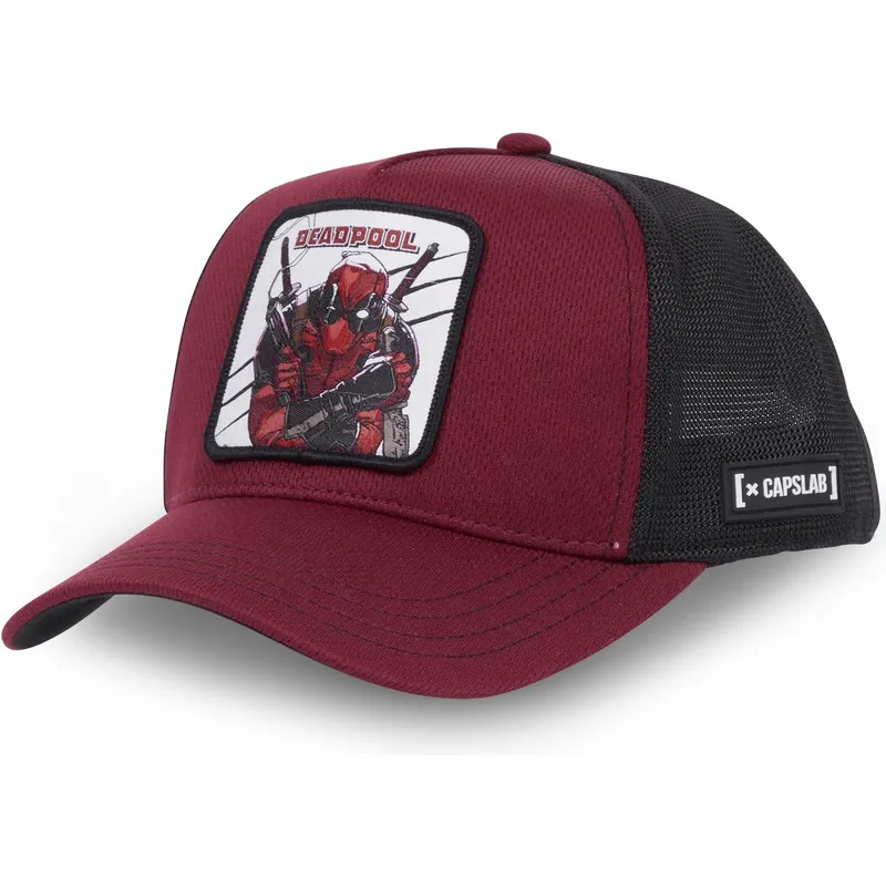 kasketter-buet-rod-snapback-deadpool-marvel-comics-af-capslab