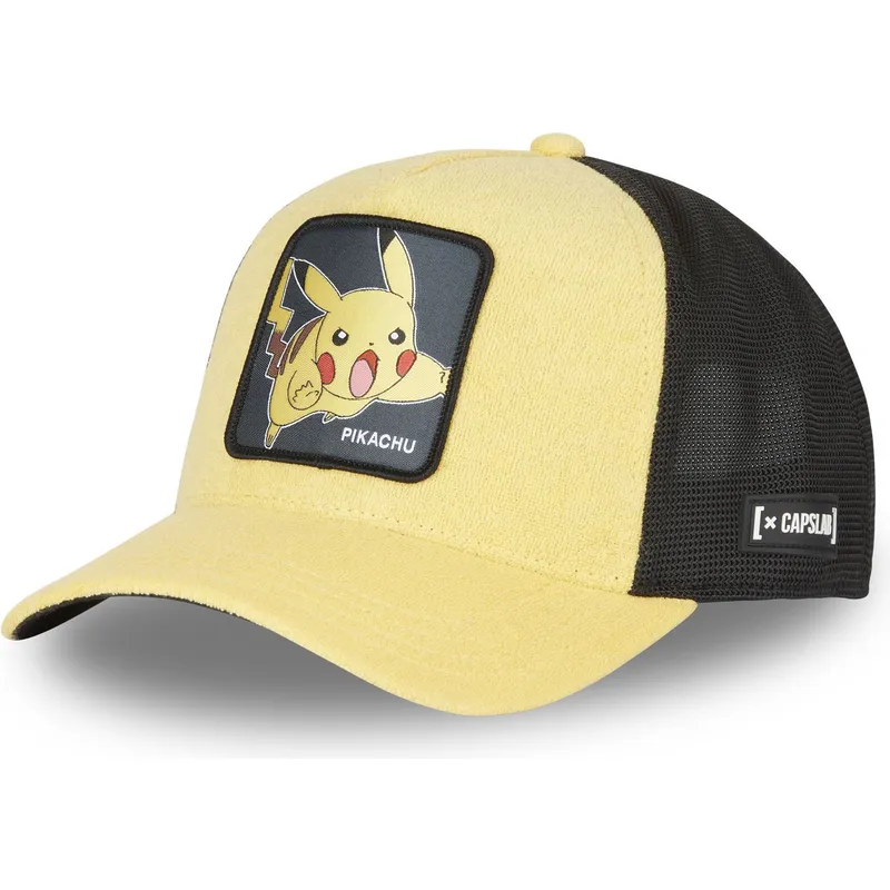 kasketter-buet-gul-snapback-pikachu-pokemon-af-capslab kasketter-buet-gul-snapback-pikachu-pokemon-af-capslab
