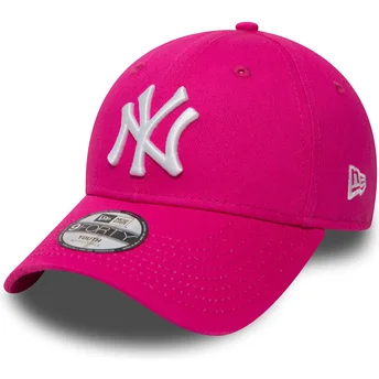 New Era New York Yankees MLB 9FORTY Essential justerbar pink børne kasket