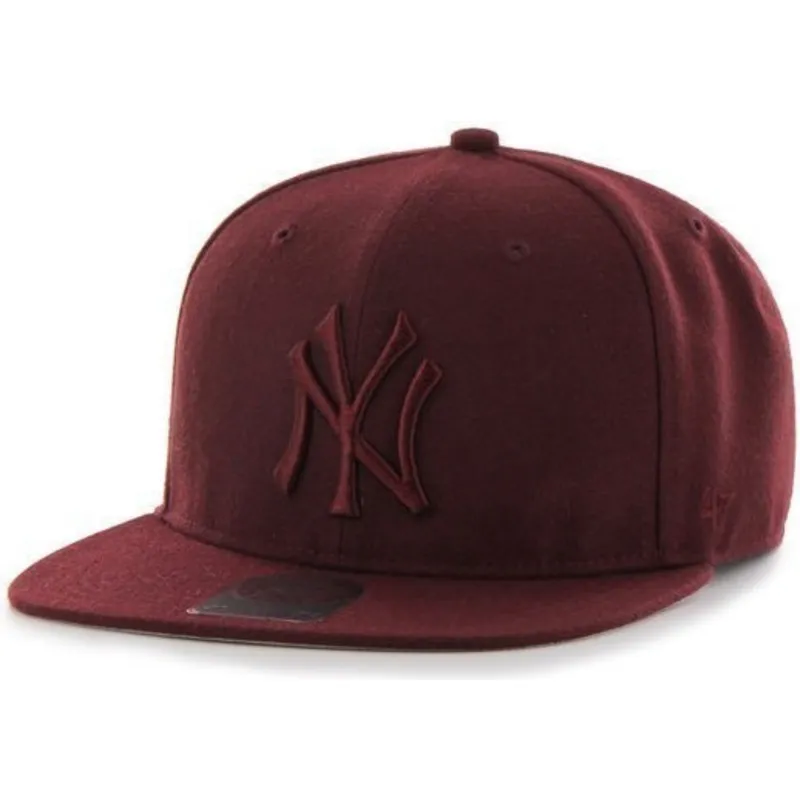 kasketter-flad-rod-snapback-granate-grande-fra-new-york-yankees-mlb-af-47-brand kasketter-flad-rod-snapback-granate-grande-fra-new-york-yankees-mlb-af-47-brand