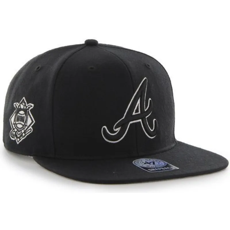 kasketter-flad-sort-snapback-fra-atlanta-braves-mlb-af-47-brand