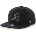 47-brand-flat-brim-atlanta-braves-mlb-sure-shot-black-snapback-cap