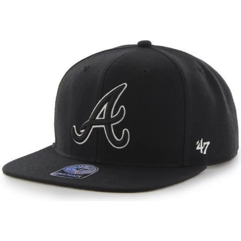 kasketter-flad-sort-snapback-fra-atlanta-braves-mlb-af-47-brand