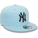 new-era-new-york-yankees-mlb-9fifty-league-essential-lysebla-snapback-flat-skygge-kasket-med-sort-logo