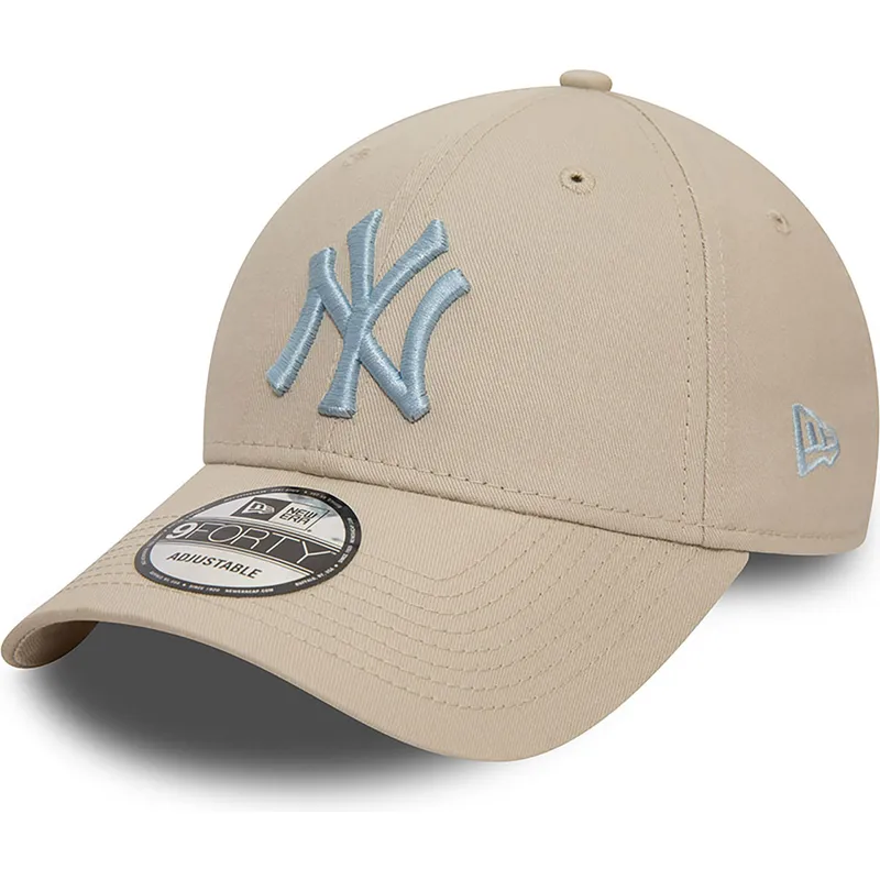kasketter-buet-beige-justerbar-rem-claro-9forty-league-essential-fra-new-york-yankees-mlb-af-new-era
