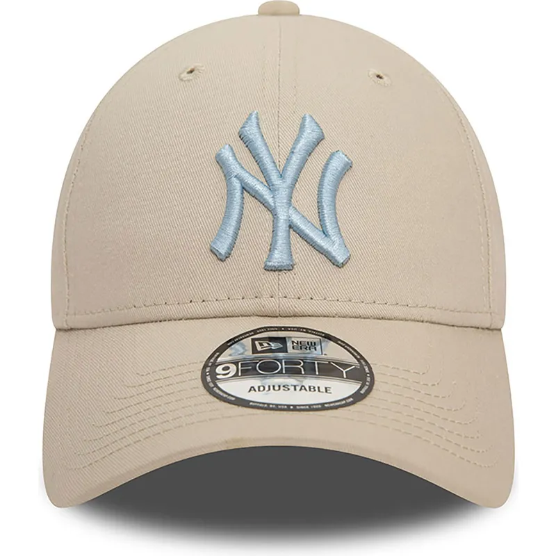 kasketter-buet-beige-justerbar-rem-claro-9forty-league-essential-fra-new-york-yankees-mlb-af-new-era