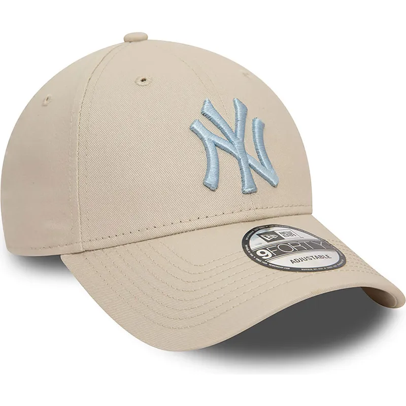 kasketter-buet-beige-justerbar-rem-claro-9forty-league-essential-fra-new-york-yankees-mlb-af-new-era