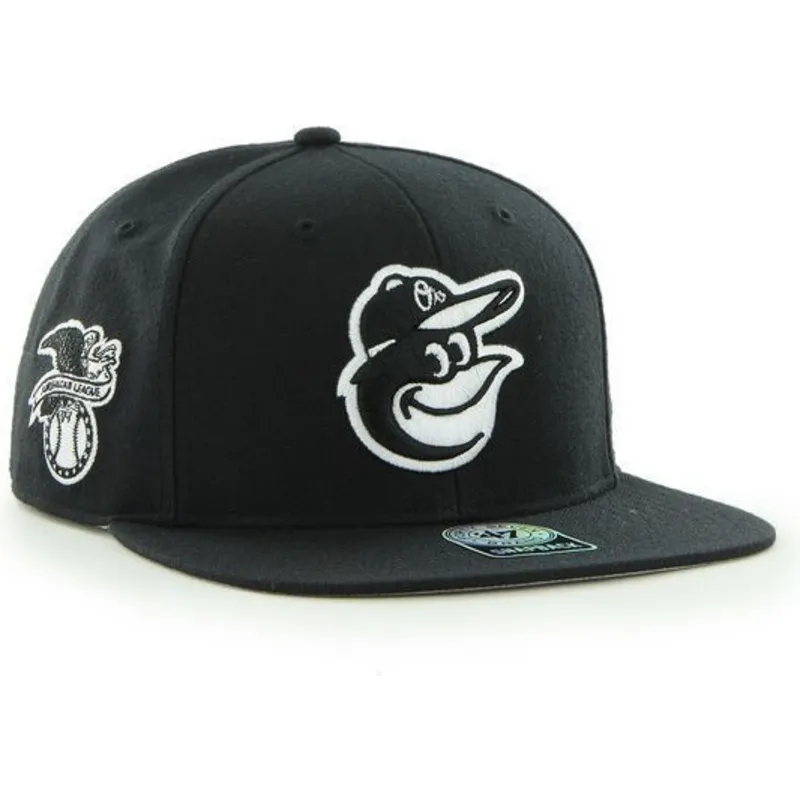 kasketter-flad-sort-snapback-de-mascota-fra-baltimore-orioles-mlb-af-47-brand