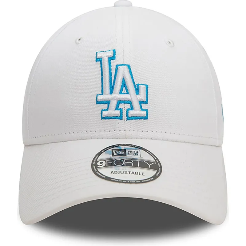kasketter-buet-hvid-justerbar-rem-9forty-team-outline-fra-los-angeles-dodgers-mlb-af-new-era