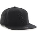 47-brand-flat-brim-black-logo-chicago-white-sox-mlb-sure-shot-black-snapback-cap