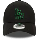 sort-justerbar-buet-kasket-med-gront-logo-9forty-team-outline-los-angeles-dodgers-mlb-fra-new-era