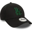 sort-justerbar-buet-kasket-med-gront-logo-9forty-team-outline-los-angeles-dodgers-mlb-fra-new-era