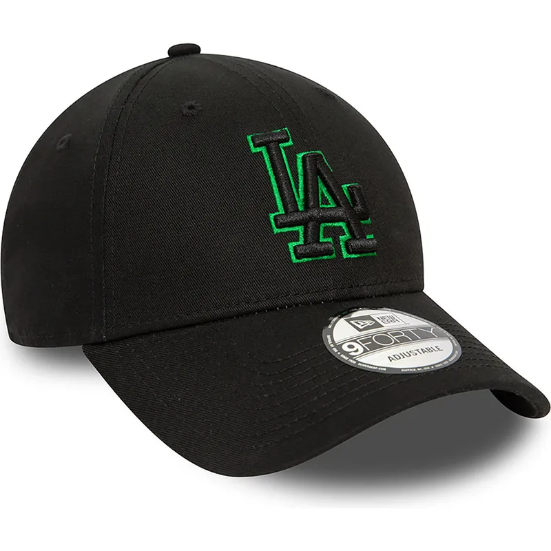 kasketter-buet-sort-justerbar-rem-9forty-team-outline-fra-los-angeles-dodgers-mlb-af-new-era