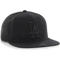 sort-snapback-kasket-med-flad-skygge-og-sort-los-angeles-dodgers-mlb-logo-fra-47-brand-sure-shot