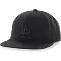 sort-snapback-kasket-med-flad-skygge-og-sort-los-angeles-dodgers-mlb-logo-fra-47-brand-sure-shot