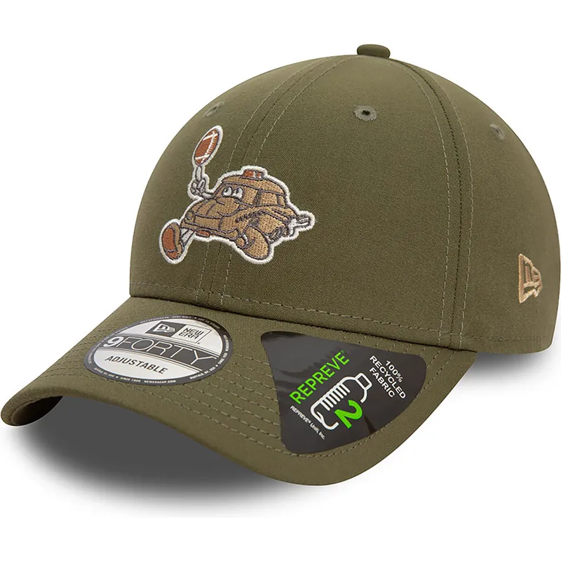 gron-justerbar-curved-kasket-9forty-repreve-football-taxi-fra-new-era