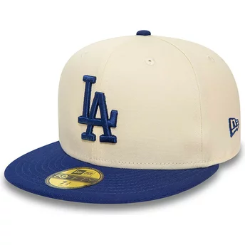 New Era Flat Brim 59FIFTY Team Colour Los Angeles Dodgers MLB Beige and Blue Fitted Cap