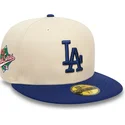 los-angeles-dodgers-mlb-59fifty-team-colour-beige-og-bla-fladskygget-kasket-fra-new-era