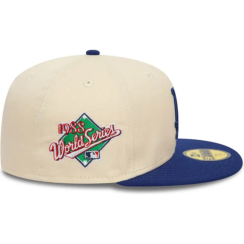 kasketter-flad-beige-tilpasset-59fifty-team-colour-fra-los-angeles-dodgers-mlb-af-new-era
