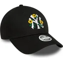 new-era-new-york-yankees-mlb-9forty-floral-sort-justerbar-kvindehat-med-buet-skygge