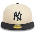 beige-og-marinebla-59fifty-team-colour-fitted-cap-fra-new-york-yankees-mlb-fra-new-era