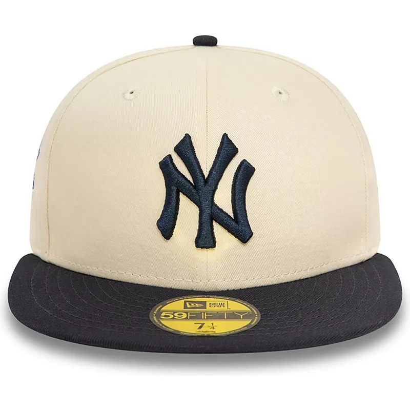 kasketter-flad-beige-tilpasset-59fifty-team-colour-fra-new-york-yankees-mlb-af-new-era