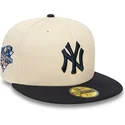 beige-og-marinebla-59fifty-team-colour-fitted-cap-fra-new-york-yankees-mlb-fra-new-era
