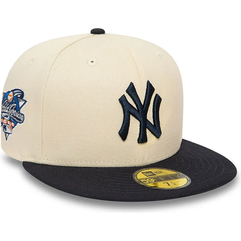 kasketter-flad-beige-tilpasset-59fifty-team-colour-fra-new-york-yankees-mlb-af-new-era