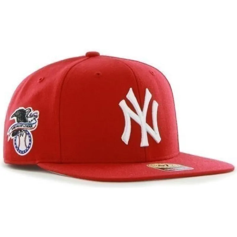 kasketter-flad-rod-snapback-fra-new-york-yankees-mlb-af-47-brand