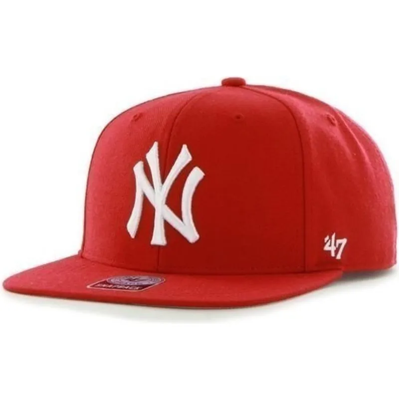 kasketter-flad-rod-snapback-fra-new-york-yankees-mlb-af-47-brand