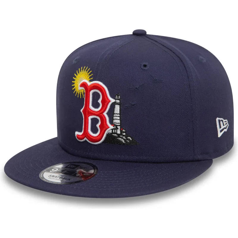 flad-marinebla-snapback-kasket-9fifty-summer-icon-fra-boston-red-sox-mlb-fra-new-era