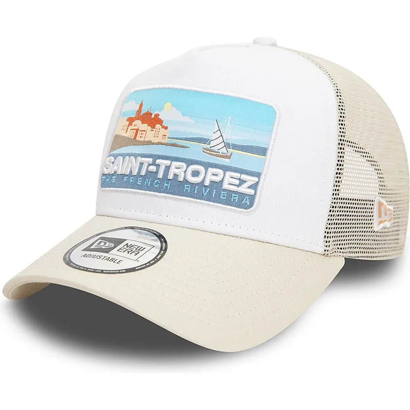 kasketter-buet-beige-snapback-a-frame-summer-fra-saint-tropez-ciudades-y-playas-af-new-era