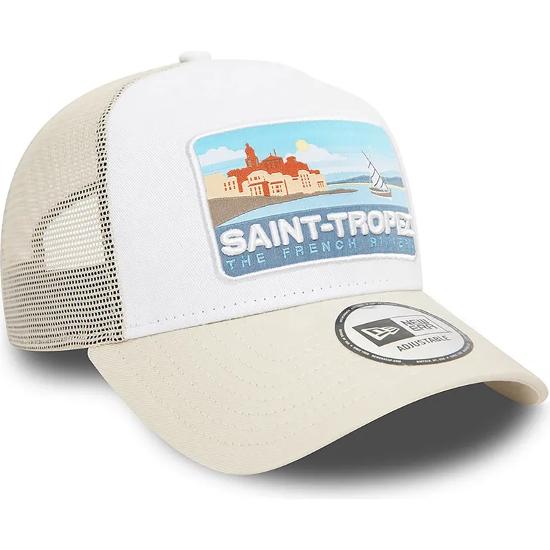 kasketter-buet-beige-snapback-a-frame-summer-fra-saint-tropez-ciudades-y-playas-af-new-era