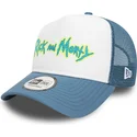 hvid-og-bla-a-frame-character-rick-og-morty-trucker-kasket-fra-new-era